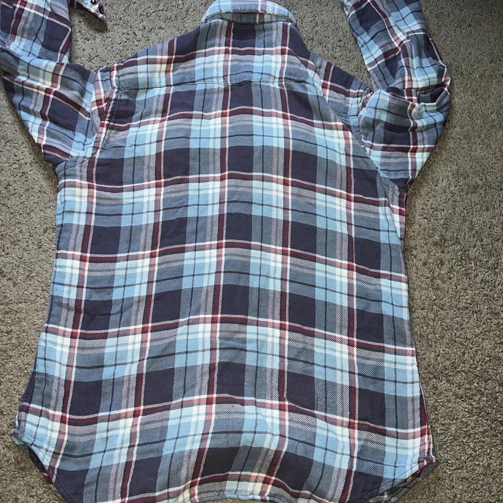 Vintage 90s Polo Ralph Lauren Navy Metal Snap Western‎ Shirt M